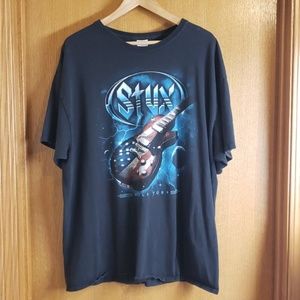 Styx World Tour American Flag Guitar T-Shirt 2XL